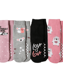 Παιδικές Κάλτσες Πετσετέ με Abs Τάπες Σετ "Love is Love"