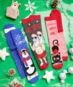 Χριστουγεννιάτικο Σετ Κάλτσες "Merry Catmas"