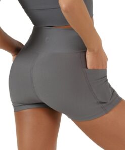 Ποδηλατικό Σορτσάκι Ψηλόμεσο Με Τσέπη Γκρι