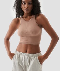 Γυναικείο Αθλητικό Αμάνικο Μπουστάκι Polly Μπεζ