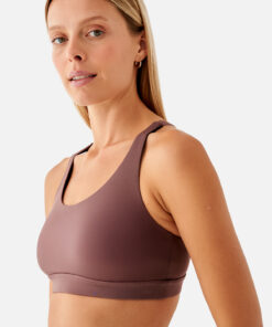Γυναικείο Αθλητικό Μπουστάκι με Χιαστή Πλάτη Dark Rose STELLA
