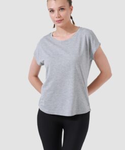 Αθλητική Γυναικεία Μπλούζα Κοντομάνικη Γκρι
