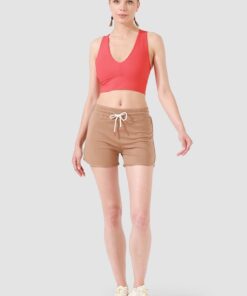 Γυναικείο Αθλητικό Σορτς June Με Τσέπη Καφέ