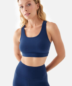 Γυναικείο Αθλητικό Μπουστάκι με Χιαστή Πλάτη Σκούρο Μπλε