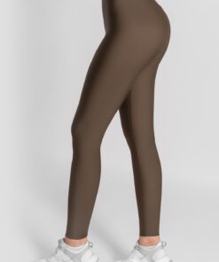 Γυναικείο Αθλητικό Κολάν Με V Waist Καφέ